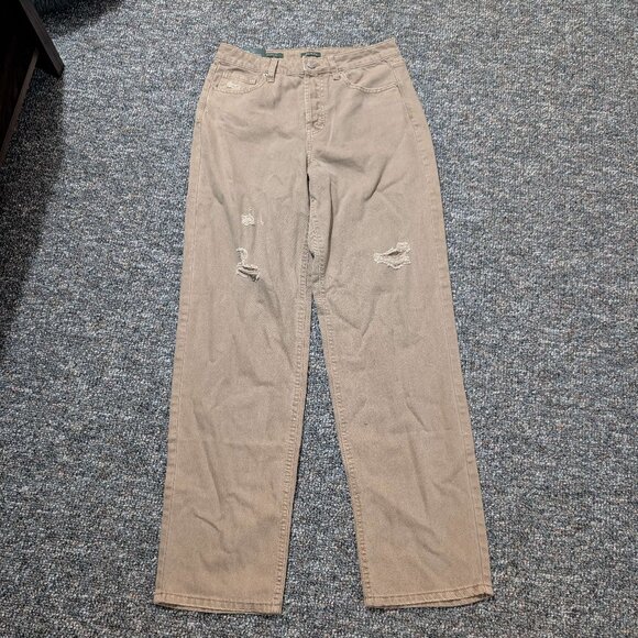 Women's Size 6/32' inseam Ripped Straight Leg Tan Denim Pants. Wild Fable - Picture 1 of 4
